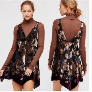 Free People Intimately Sz Md Burnout Hanky Hem Slip Dress